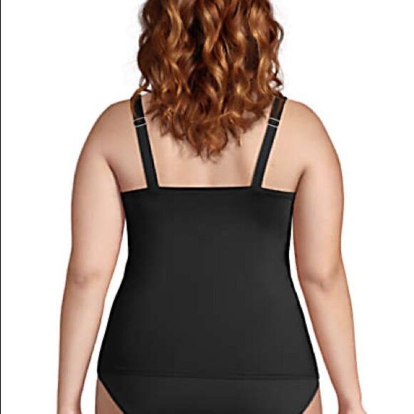 Land’s End Plus standard Tummy Control Square Neck Land’s underwire tankini top - Picture 6 of 13